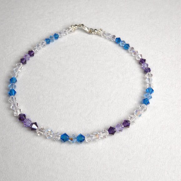 Purple & Blue Ombre Crystal Bracelet – Handmade - Picture 2 of 3